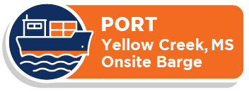 Port: Yellow Creek, MS, Onsite Barge